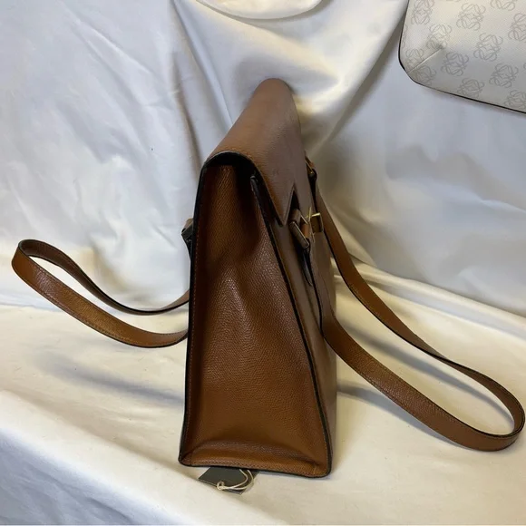 Bally Brown Leather Shoulder Bag with Structured Design